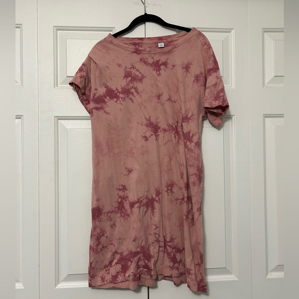 Old Navy tie die pink t-shirt dress size medium